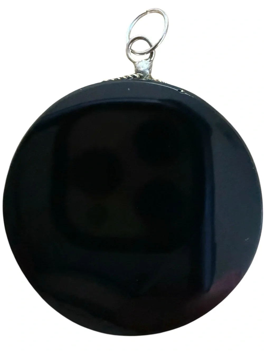 Antique Black obsidian pendant/divination/scrying from witches estate sale.
